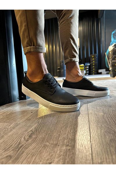 Byshoes Knack 077 Pantofi Casual Negri - Talpă Albă
