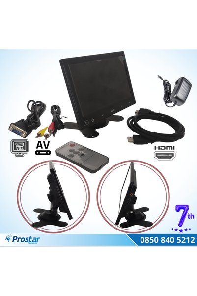 Navistar Güvenlik Kamera Monitörü 7" Ekran Hdmi Vga Av Girişli Lcd Ekran 4 Kanal