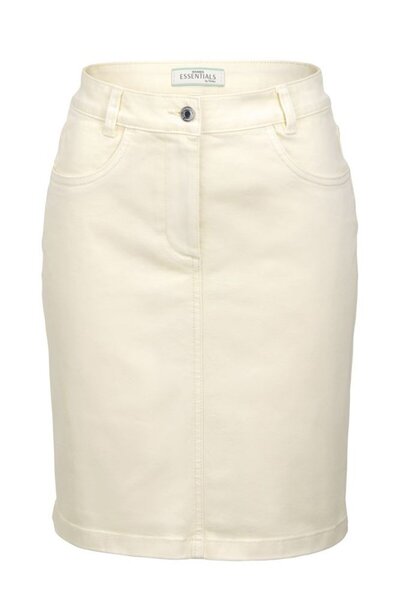 Tchibo Women Solid Denim Mini Skirt, Cream