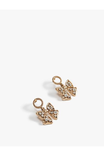 Koton Stone Detailed Bow Earrings - Dangle