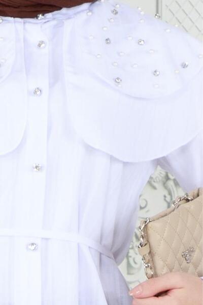 Sevitli White Pearl Cloaked Tunic