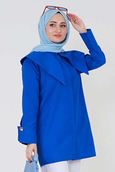 Sevitli Πουκάμισο με μεγάλο γιακά-Μπλε