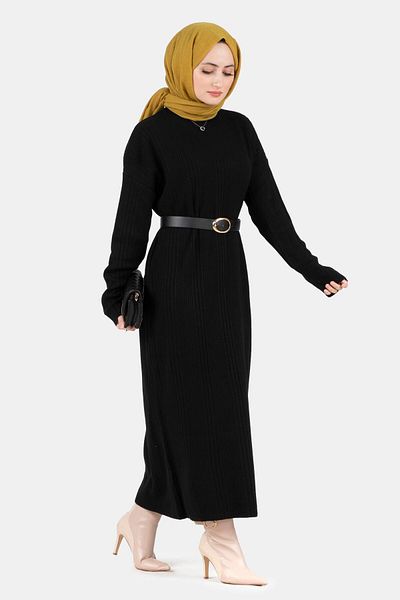Sevitli Rochie de tricotaj cu cordon-negru