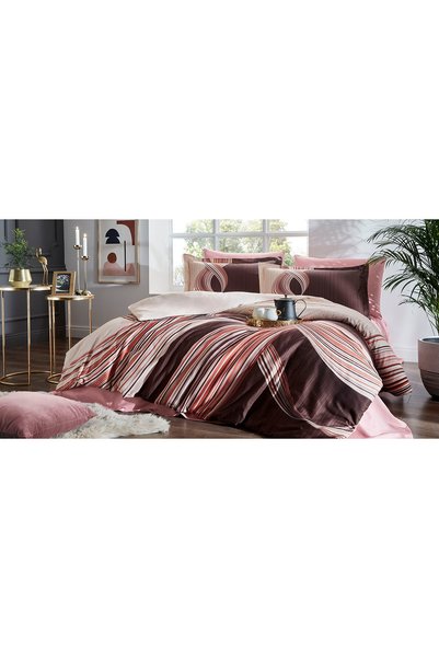 Özdilek Set cuvertură de pilota din satin dublu Soft Life Pink Wave