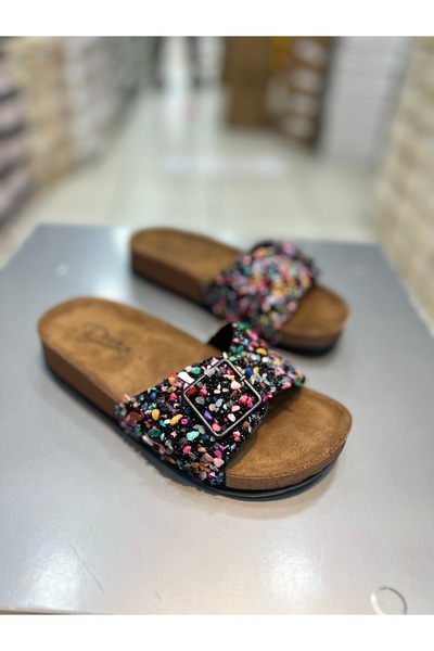 Hacıoğlu Ayakkabı Pienn Tek Toka - Жіночі плоскі капці з камінцями