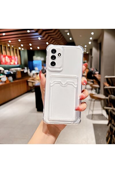 Samsung Galaxy A50S Compatible Case with Card Holder Anti-Shock Transparent Cover with Camera Protection