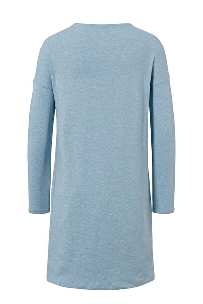 Tchibo Women Heather Long Sleeve Sleeping Dress, Light Blue
