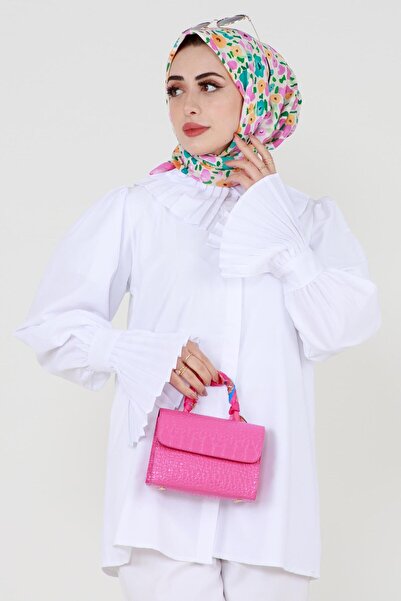 Sevitli Pleated Sleeve Shirt - White