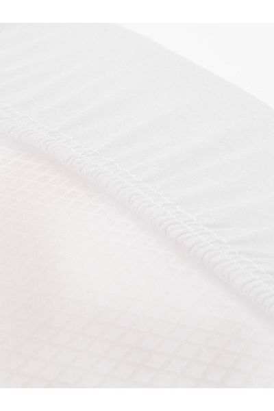 FAVORA King Size Elastic Combed Cotton Bed Sheet - White