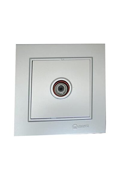 MAKEL Karea Uydu Prizi Gümüş Modül+Kapak+Çerçeve