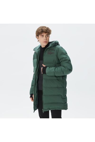 Lacoste Erkek Kapüşonlu Kapitone Haki Mont