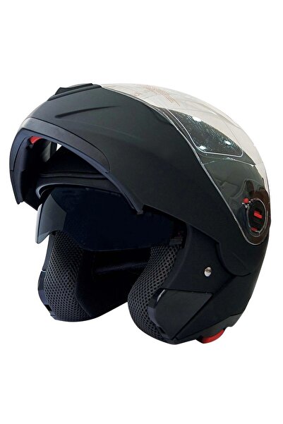 Free-M 961 MAT SİYAH ÇENE AÇILIR GÜNEŞ VİZÖRLÜ KASK