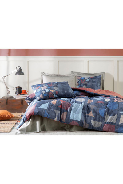 Özdilek Colored Shape Double Soft Life Satin Duvet Cover Set