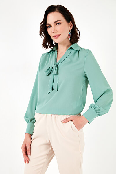 Lela Πουκάμισο σιφόν με λαιμόκοψη - Λεπτομέρεια γραβάτας, Μοντέλο 611bz0047