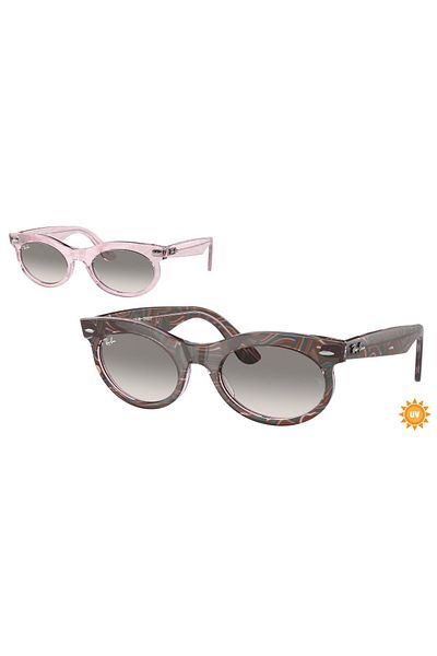 Ray-Ban Ray Ban Unisex Oval Wayfarer Oval Sunglasses- Rb 2242 - Lense Size:53mm - Photo Waves Purple