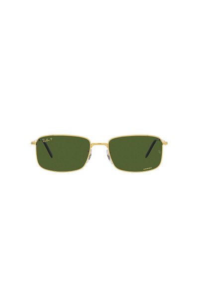 Ray-Ban Ray Ban Unisex Rectangle Sunglasses- Rb 3717 - Lense Size:57mm - Legend Gold