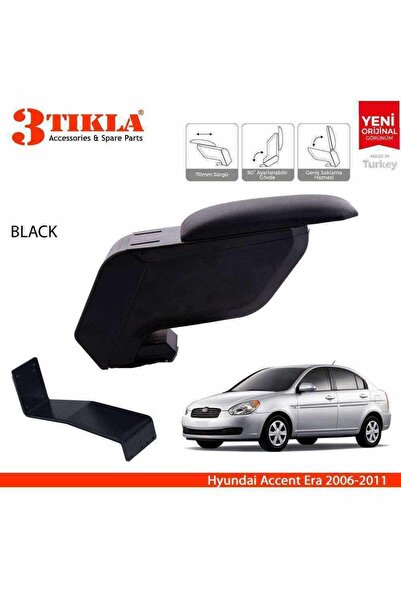 3 Tıkla Hyundai Accent Era 2006-2012 Delmesiz Çelik Ayaklı Siyah Kolçak Kol D...