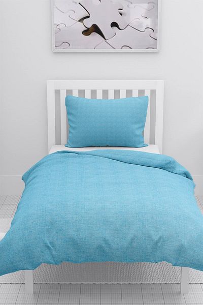 FAVORA طقم غطاء لحاف فردي من Vega Cotton Ranforce - أزرق فاتح