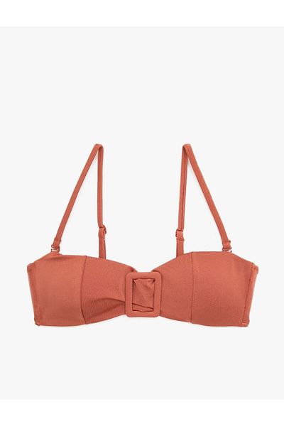 DEEP BEACH Cinnamon Square Buckle Bikini Top Db20050bu