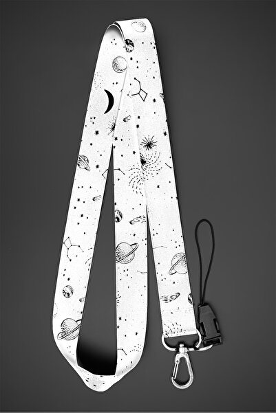 Apptakı Beyaz Galaksi Takım Yıldızı Boyun İpi Boyun Askı İpi Telefon Askı İpi...