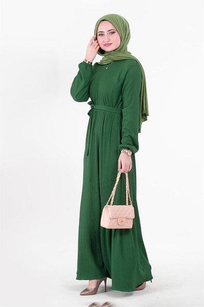 Sevitli Rochie Wrap cu centura - Verde Smarald