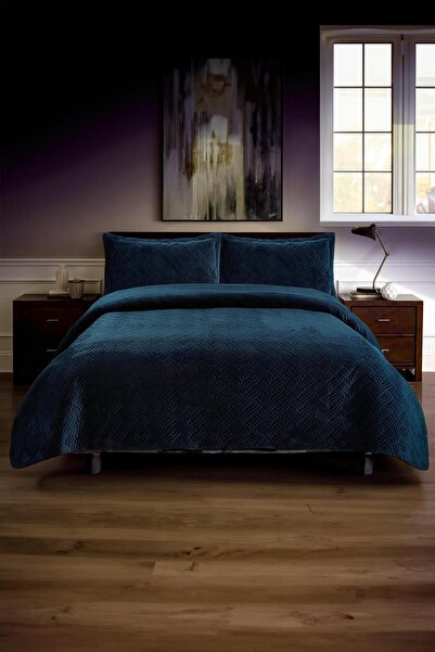 FAVORA Silva Double Bedspread Set - Petrol