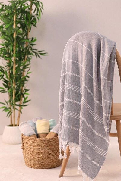 FAVORA Πετσέτα θαλάσσης Fushia Bamboo Peshtemal 90x170 - Γκρι