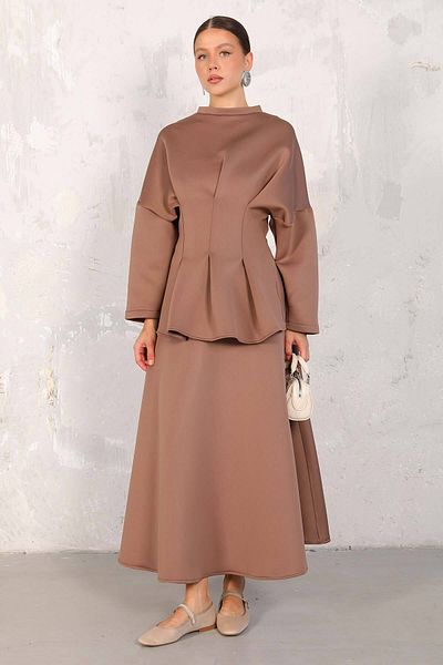 Melike Tatar MINK PUFF Skirt Suit 32-6432