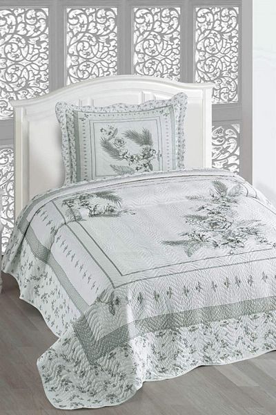 Örtüm Asya Single Quilted Bedspread Set - Cream