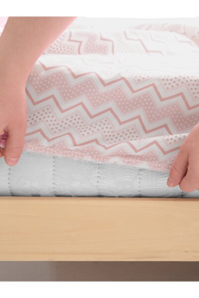 FAVORA Star Elastic Sheet Cotton Single Duvet Cover - Powder