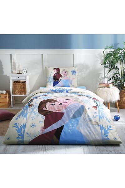Özdilek Set de lenjerie de pat pentru copii Frozen Winter Single, cu licență Disney