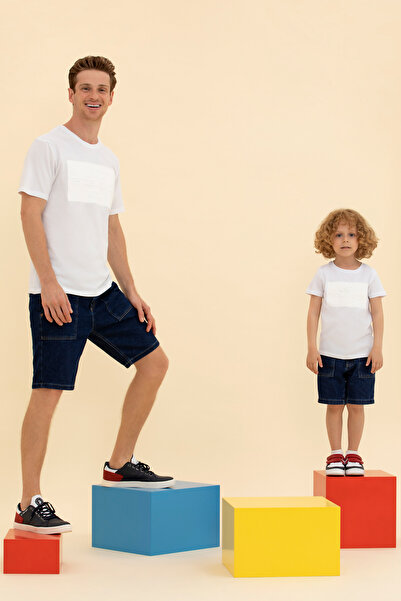 U.S. Polo Assn. Çocuk Beyaz Bisiklet Yaka Tişört 50263561-VR013