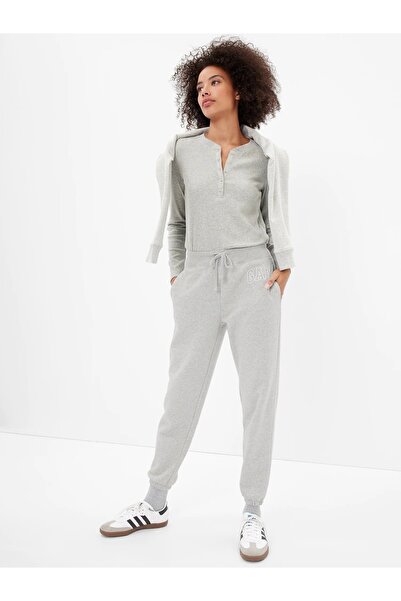 GAP Kadın Gri Gap Logo Jogger Fleece Eşofman Altı