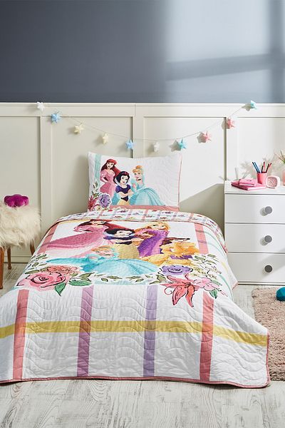 Özdilek Cuvertură de pat pentru copii prințesă flori cu licență Disney - single, 160x230 cm