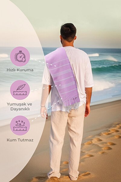 FAVORA Peştamal Plaj Havlusu 90x140 - Lila