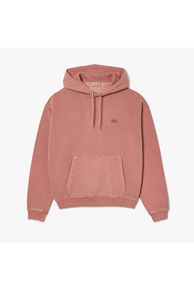 Lacoste Neo Heritage Unisex Loose Fit Kapüşonlu Pembe Sweatshirt