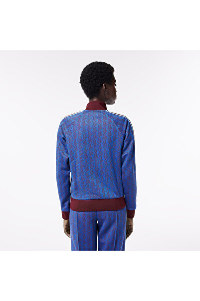 Lacoste Kadın Regular Fit Fermuarlı Monogram Mavi Sweatshirt
