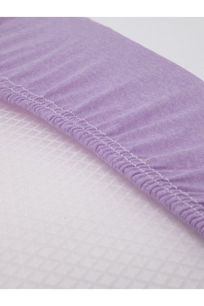 FAVORA Lilac King Size Elastic Combed Cotton Bed Sheet