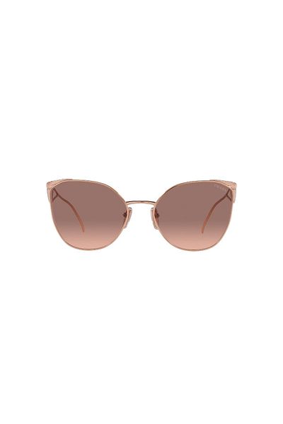 Prada نظارة شمسية نسائية بتصميم غير منتظم - Pr 50zs - مقاس العدسة: 59 مم - وردي ذهبي