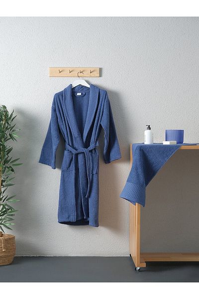 FAVORA Set halat de baie unisex din bumbac Tuwa Mărimea Xxl - Albastru