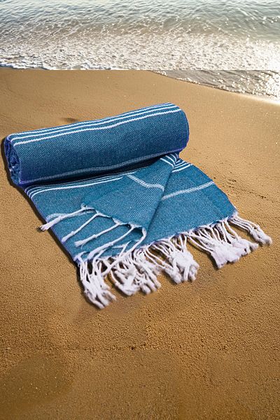 FAVORA Prosop de plajă Blue Peshtamal - 90x140