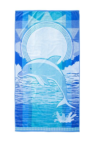 Özdilek Βελούδινη πετσέτα θαλάσσης Cannes Dolphin Wave 86x162 cm