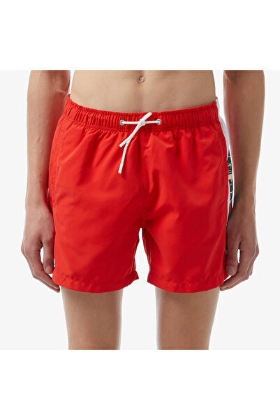 Lacoste Erkek Renk Bloklu Kırmızı Mayo Şort