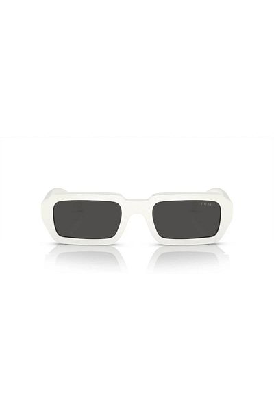 Prada Woman Irregular Sunglasses- Pr A12s - Lense Size:52mm - White