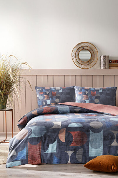 Özdilek Colored Shape Çift Kişilik Kışlık Flanel Nevresim Takımı