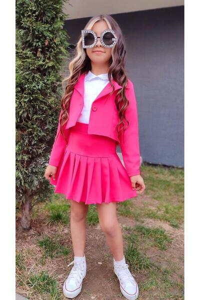 KOKOŞ BEBEK Pileli Gömlek Dahil Ceketli Takım