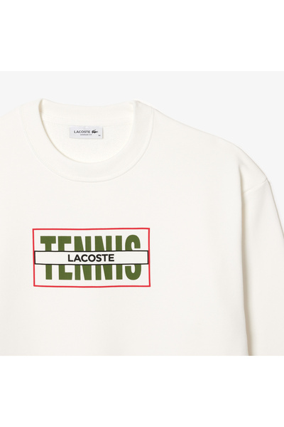 Lacoste Oversized Tennis Print Fleece Sweatshirt