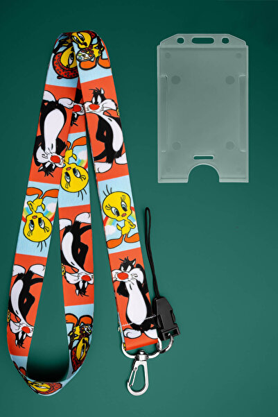 Apptakı Desenli Boyun İpi Boyun Askı İpi Boyun Askısı ve Kartlık - ASS0261-1