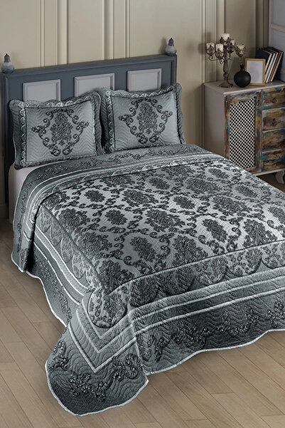 FAVORA طقم مفرش سرير مزدوج مبطن من صوفيا - أنثراسايت