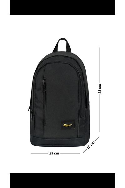 LalMagaza Black Mini Sports Backpack - Modern Design, with Water Bottle Compartment